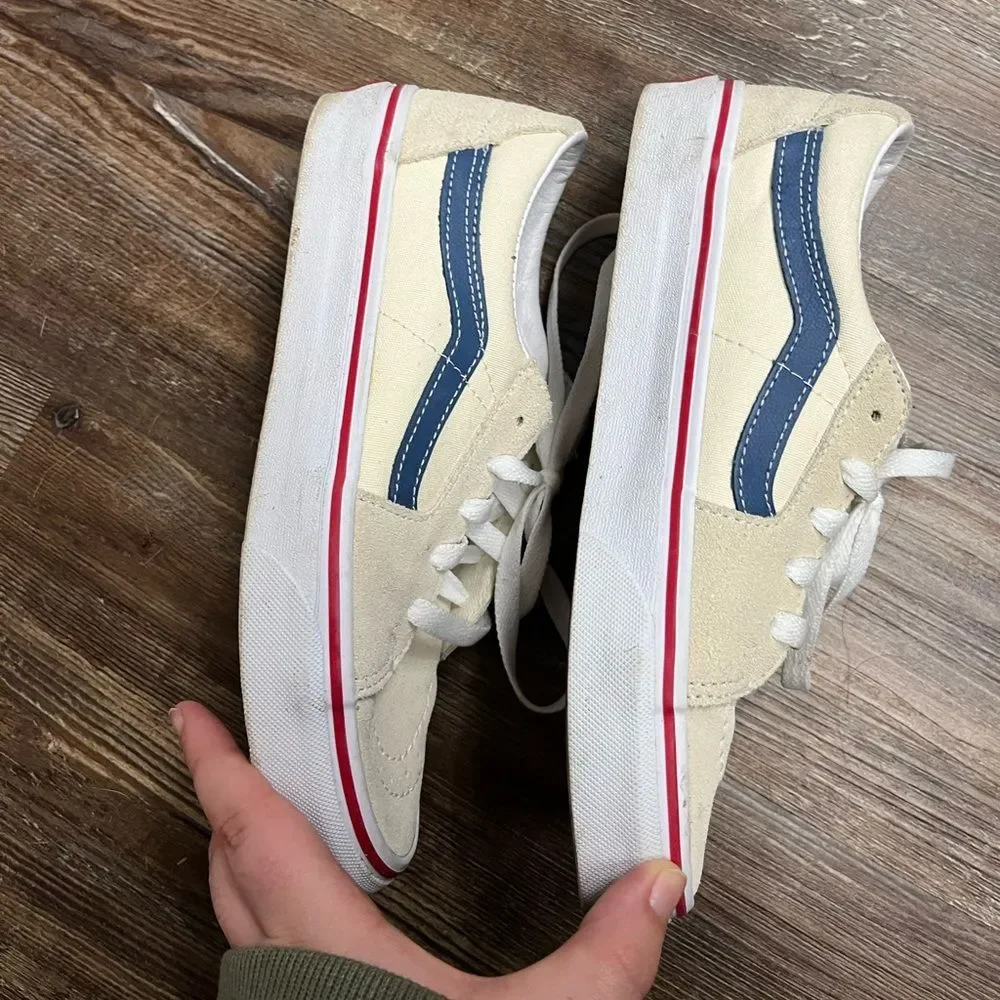 Vans Ivory Suede Sk8-Lo Flat Bottom Sneaker Size 7